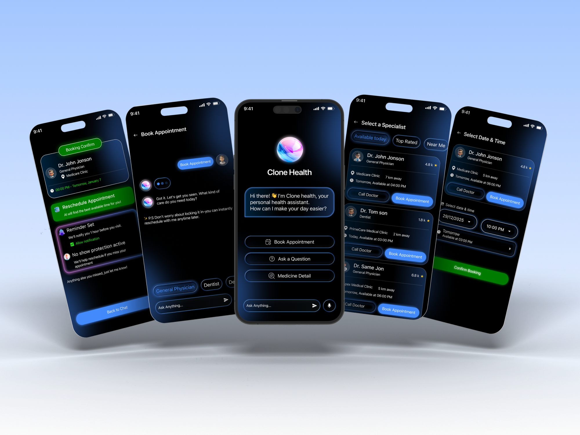 Mobile App Healthcare AI Assistant UI by allclonescript on Dribbble