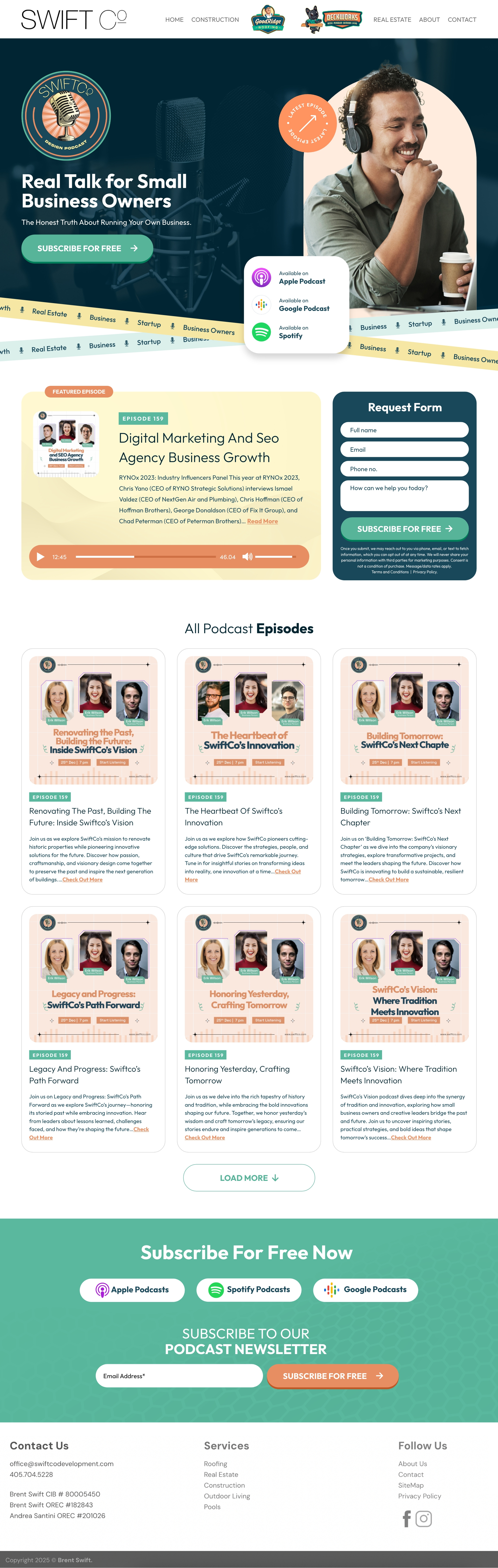 Podcast Landing Page branding design graphic design illustration logo ui ui design ux design webdesign website design