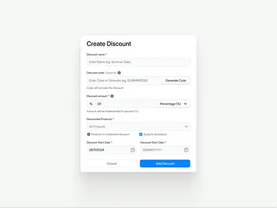 Discount Form Design application design clean design figma form product design saas ui ui design