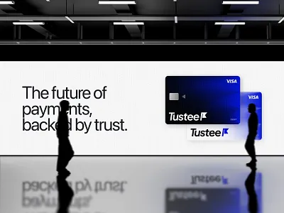 Tustee - Digital Finance Brand Application banner billboard brand brand guidelines brand identity branding card card wallet finance flayer graphic design implementation logo design visual identity wallet