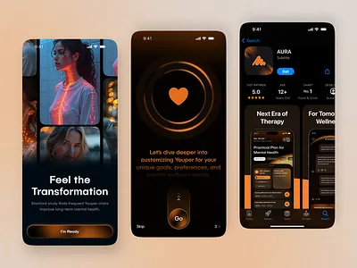 AI Mental Health Mobile App ai mental health emotional health health care health care app ios app mental health mental wellness mobile mobile app mobile app design mood tracking mood tracking app onboarding smart assessment therapy app uiux
