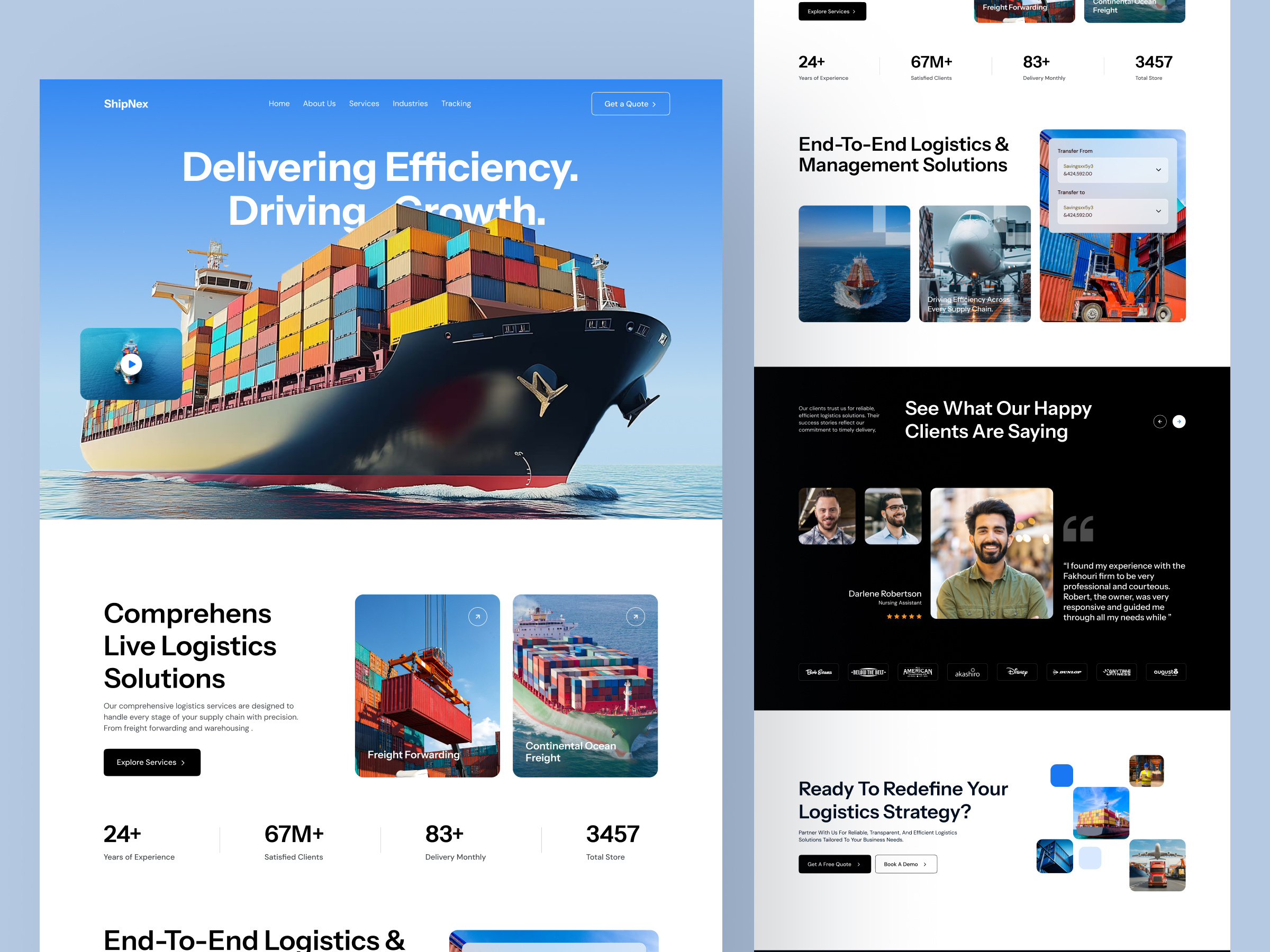 Example of Logistics Website UI Design