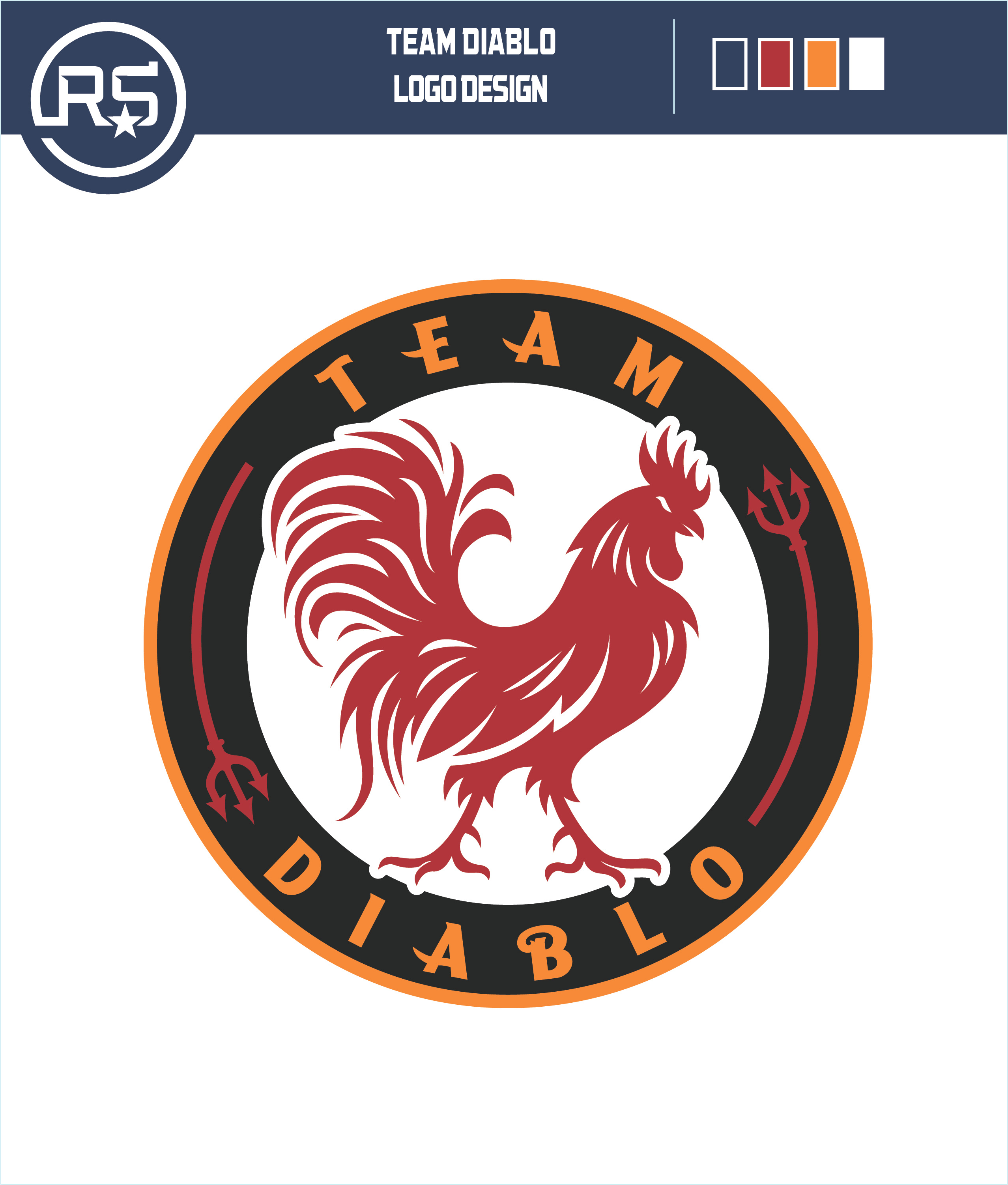 Team Diablo artwork branding graphic design logo mascots roosters sports