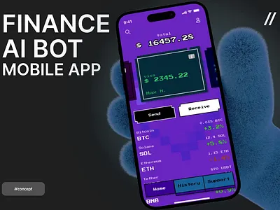 Finance AI Bot Mobile App Design ai ai app ai assistant ai bot android app app interface dashboard dashboard design design finance finance app fintech ios mobile mobile app mobile ui product design ui ux