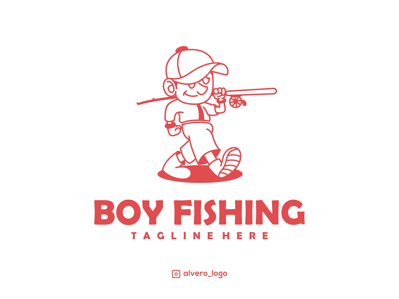 BOY FISHING LOGO DESIGEN INSPIRATION by Alvero Logo on Dribbble