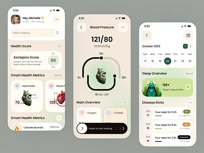 Smart Healthcare App – Health Monitoring & Analysis UI Design ai healthcare app app design appointment booking data visualization doctor app fitness app health app health care health monitoring health tracker healthcare app ios medical app medical dashboard mobile mobile app patient app smart health app ui wellness app