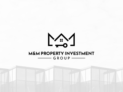 M&M Property Investment - Logo Design adobe illustrator apartment black and white branding building business creative crown design geometric graphic design home house key logo logo design property real estate realty vector