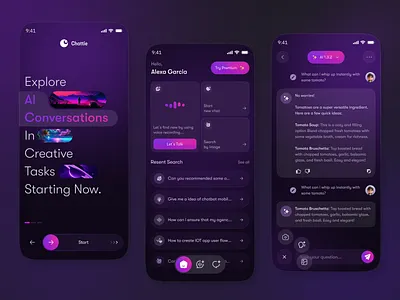 AI Chat & Voice Assistant App ai app ai assistant ai chatbot ai product app ai product ui app app design chat app design chatgpt ui mobile app mobile app design ui ui design ux voice assistant
