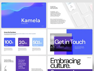 Kamela -Pitch Deck branding colours creative custom slides design figma graphic design illustration landing page logo pitch deck pitchdeck presentation ui