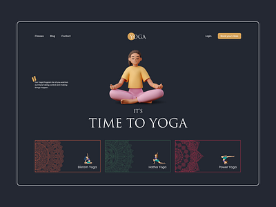 Yoga Website Header graphic design ui yoga web header