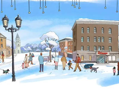 Cozy Winter City for Coffee Cups art branding cityillustration coffeedesign design digital art editorialillustration flatillustration graphic design illustration packagingdesign pastelcolors vectorillustration winterillustration