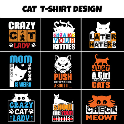 Cat Lover T Shirt Design branding design graphic design illustration logo typography vector