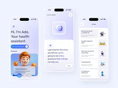 Health AI Mobile App Design (iOS) ai app ai app design ai healthcare app app design health health app healthcare mobile app design ios medicare app mobile mobile app mobile app design modern design ui ui ux
