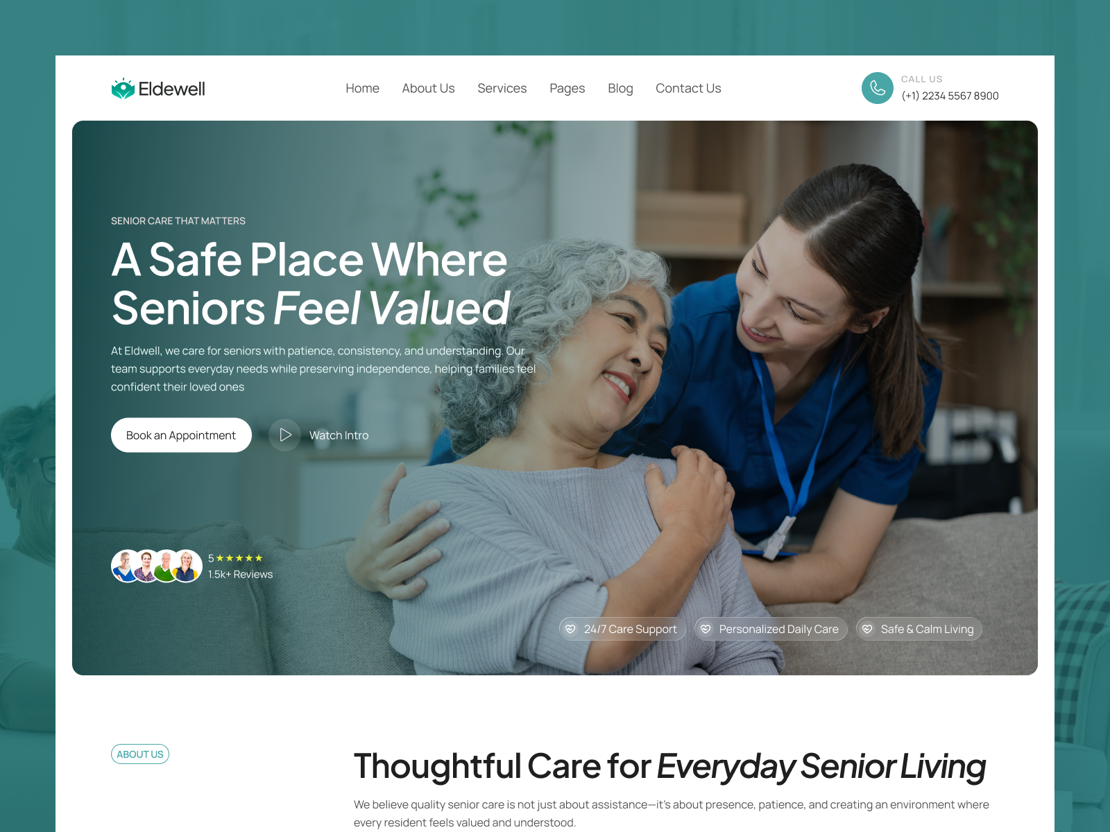 Senior Care & Assisted Living Website Design assistant living care parent caregiver caregiver agency caregiver website elderly care healthcare home assitant home nursing medical website nursecare nursing home parent care personal care services raddito agency ui design uiux ux design web design website ui