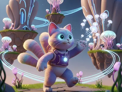An imagination of my favourite pet in a different universe 3d design illustration product service startup ui ux web