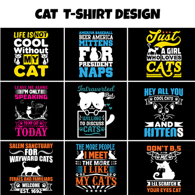 Cat T Shirt Design branding design graphic design illustration logo typography vector