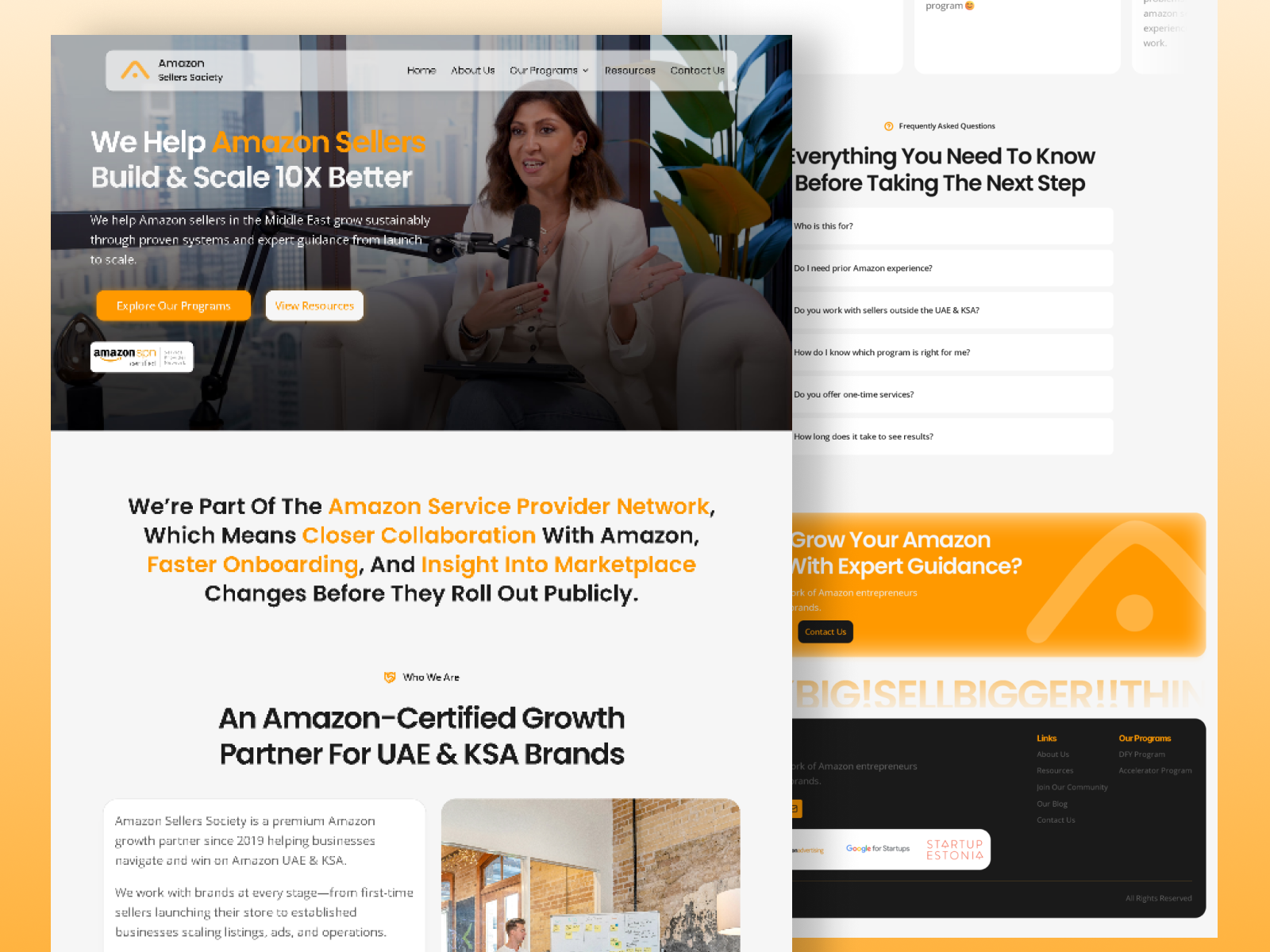 Amazon Sellers Society - Website Redesign & Framer Development agency amazon branding consultancy copywriitng design figma framer framer developer framer development hero design redesign saas ui uiux ux design webdesign website redesign