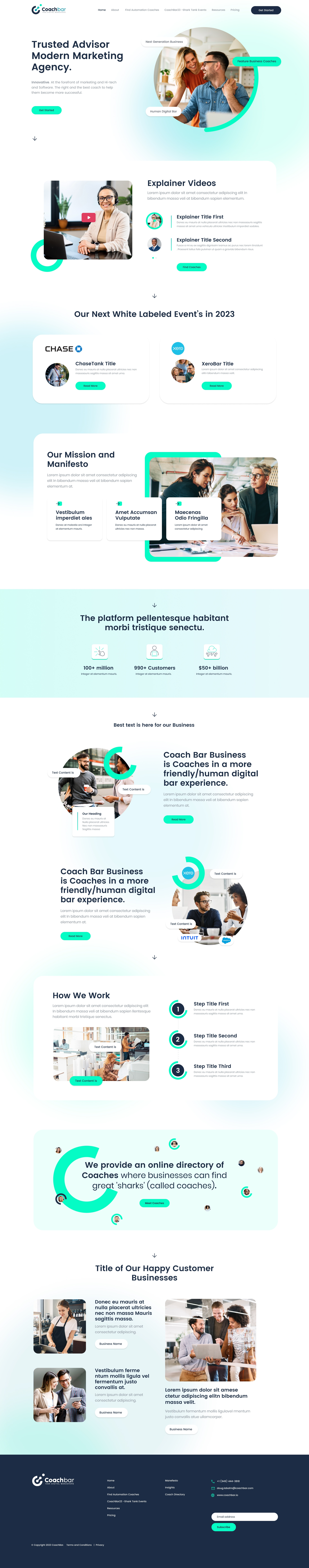 Coachbar Homepage adobe branding design designer development figma illustration photoshop ui user interface ux