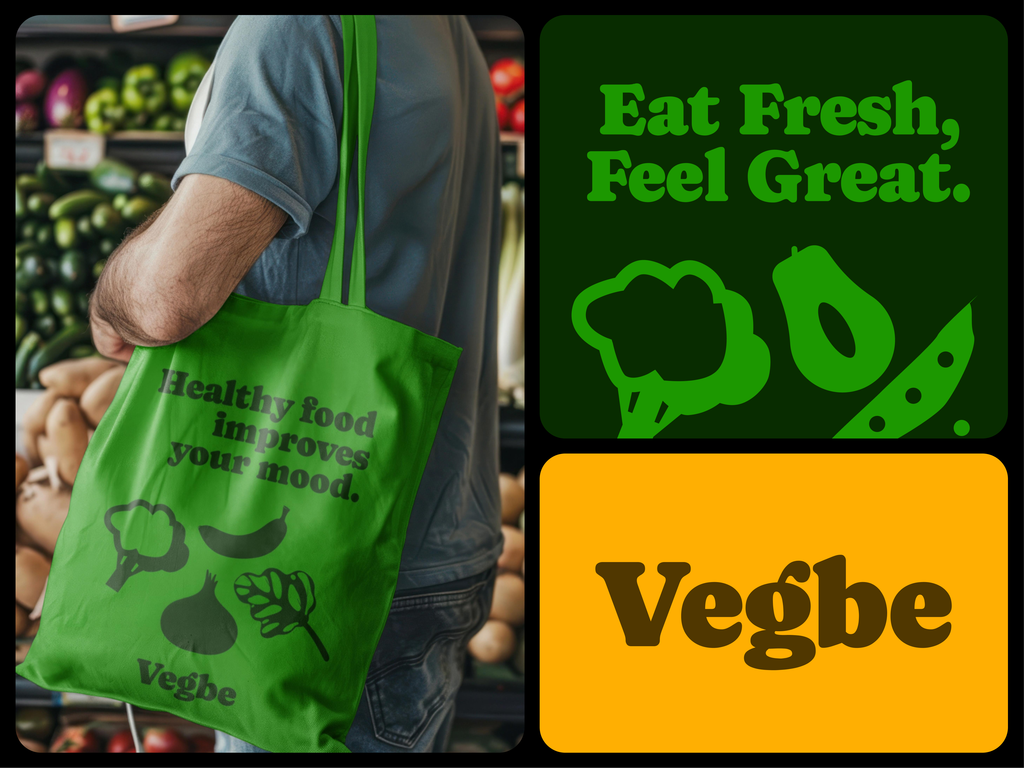 Vegbe - Logo and Visual Identity brand design brand identity branding design ecofriendly food green grocery grocery logo healthy food logo logo and brand identity logo design logo mark logo type minimal redesign sustainable visual design