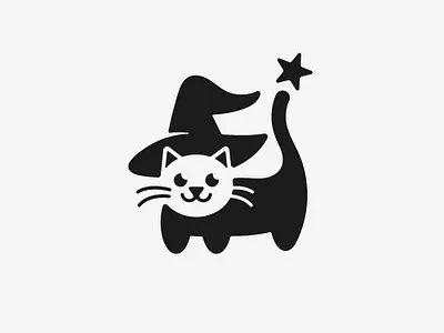Magic Cat Logo cat logo logo logo design logo designs logos magic magic cat meowgic wizard