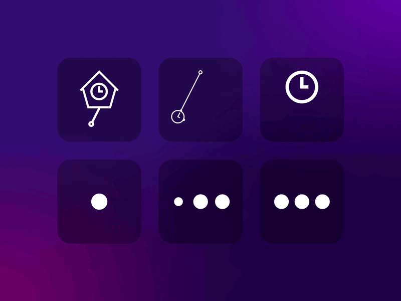 Minimal Loaders clock design dots tick time