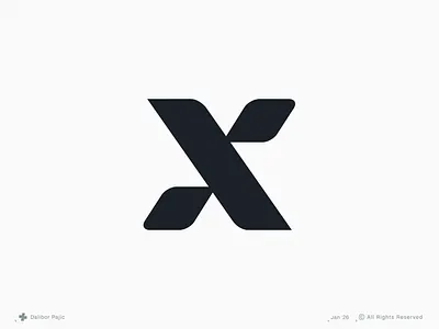 Letter X Logo, 36 Days of Type and Branding 24/36 bold branding clean elegant geometry graphic design icon logo mark minimal modern monogram simple tech visual identity