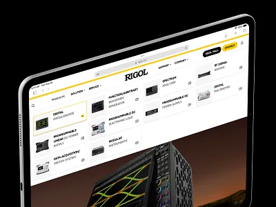 Rigol - Website / UX/UI design / Redesign / Mobile / Behance animation black branding design design system graphic design illustration interface logo mobile prototype software technology ui ux web webdesign website yellow