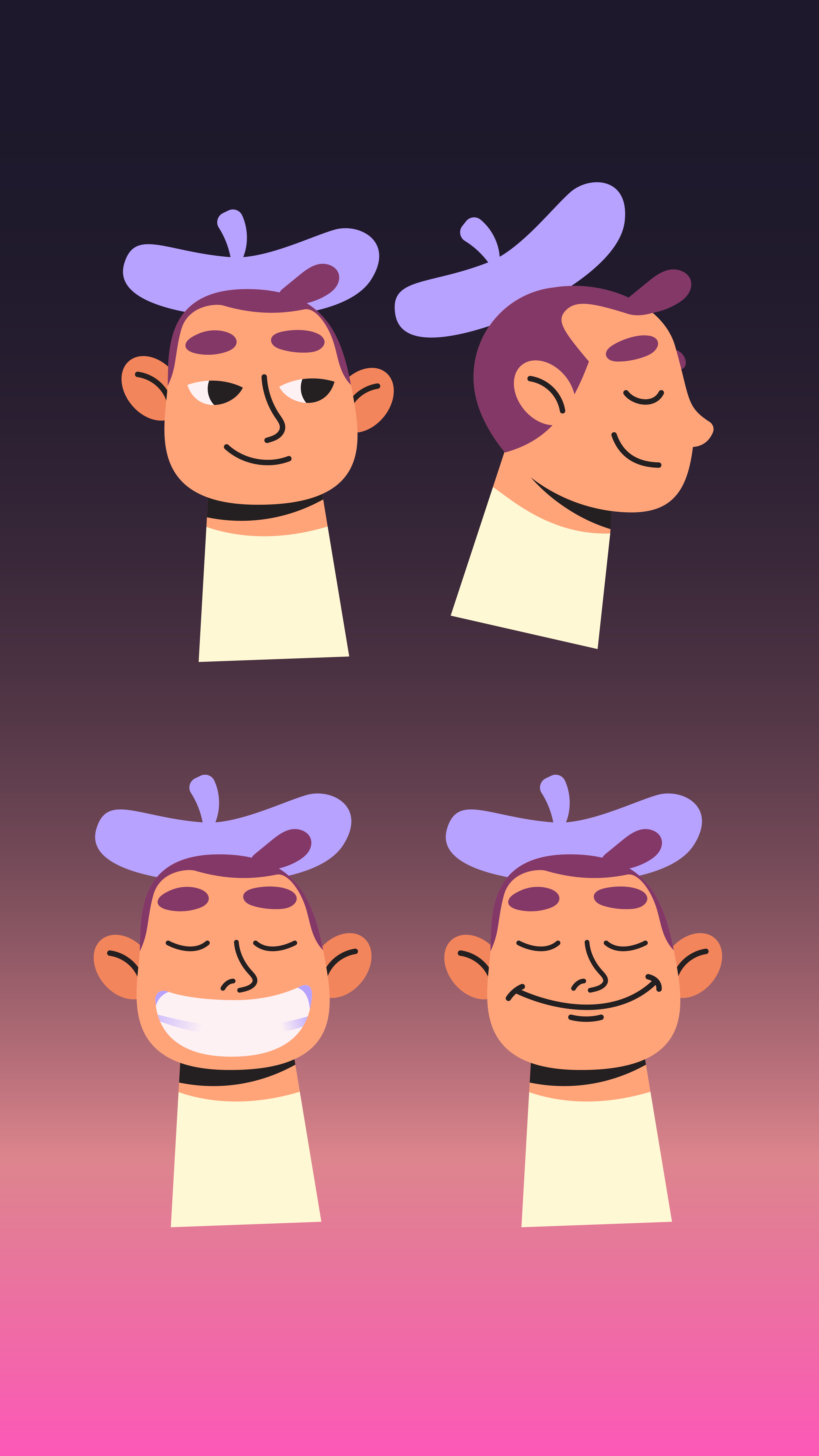 New Year's 2026 beret characterdesign colour design drawing illustration style