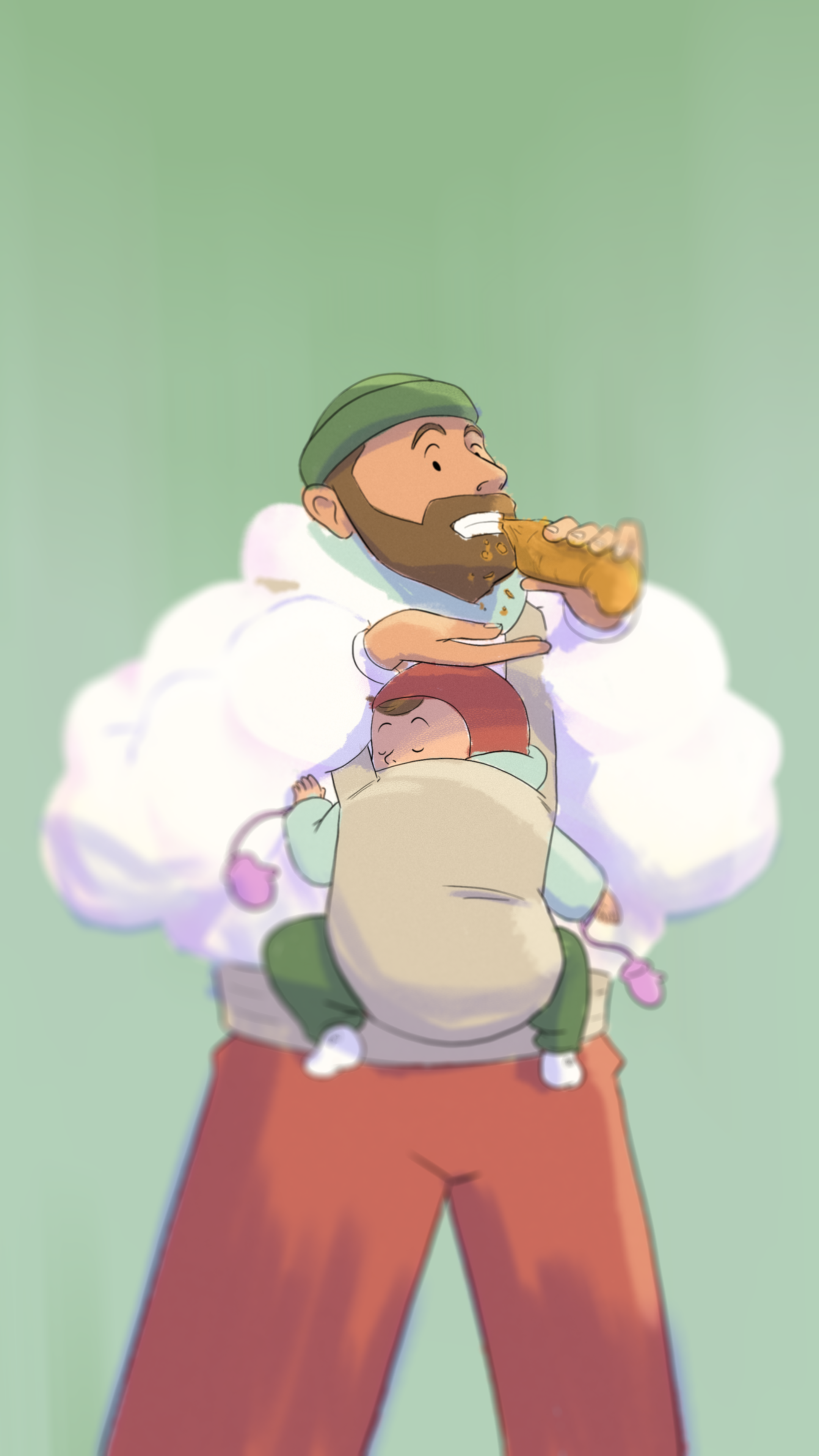 Crumbs baby colour croissant design drawing fashion illustration paris style