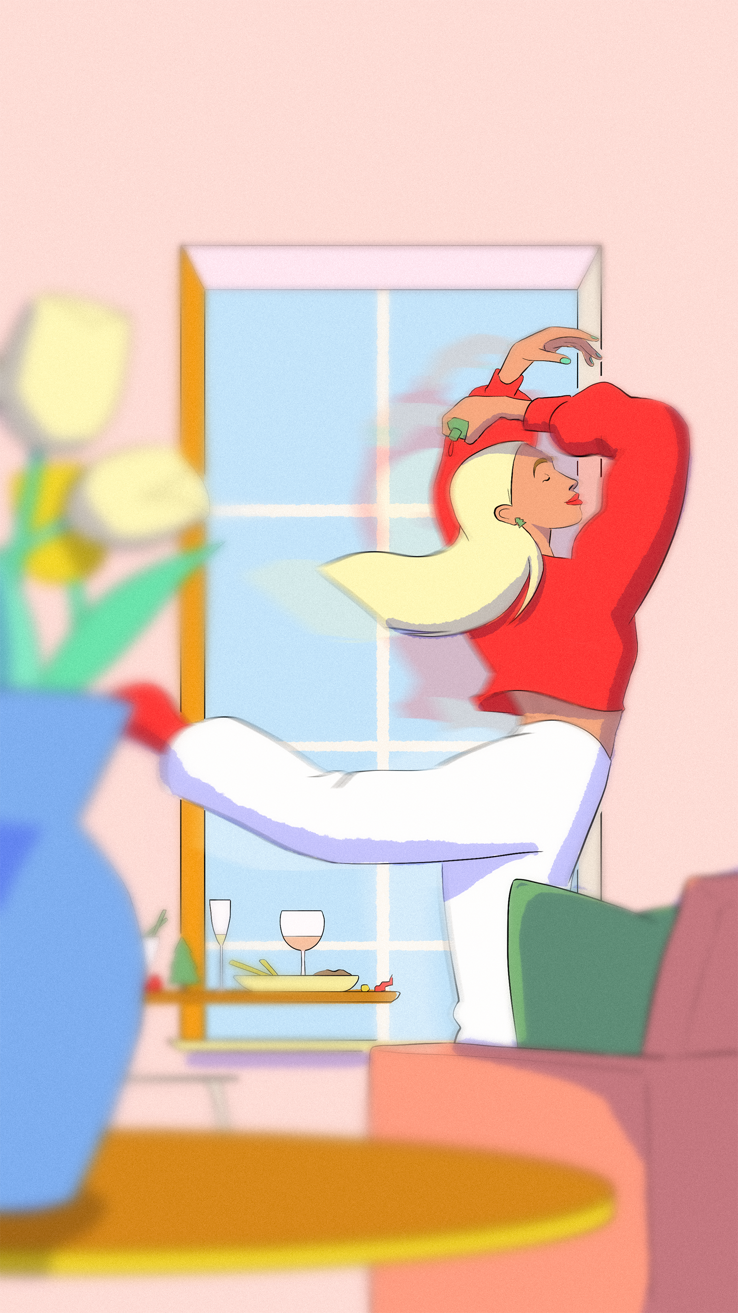 Christmas dance christmas colour dance design drawing illustration lunch paris style