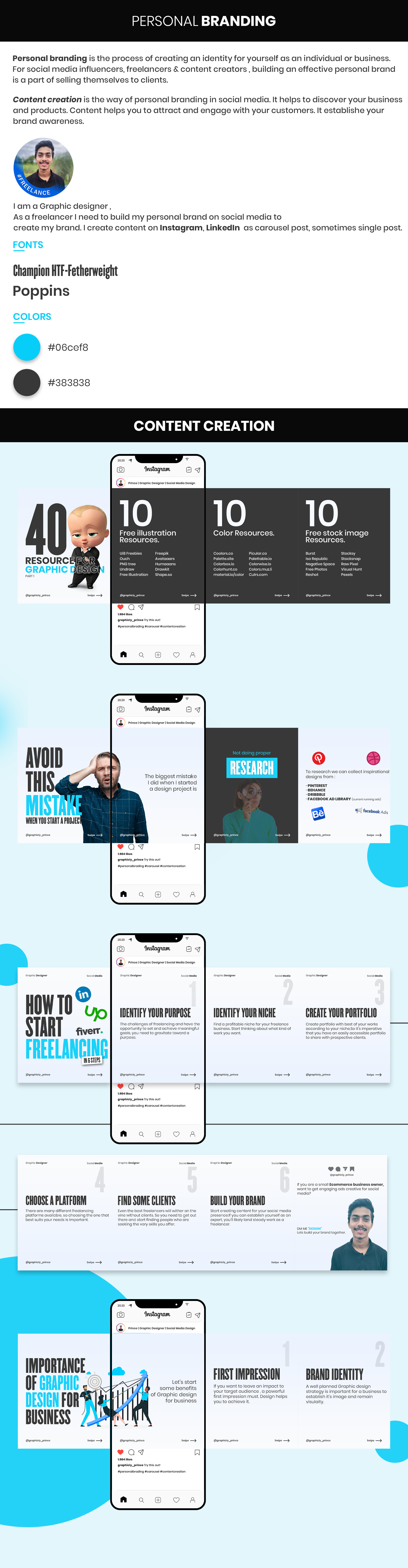Personal Branding | Content Creation advertising banner ads branding content creation design graphic design illustration instagram carousel logo remote job social media banner social media design trendy ui vector