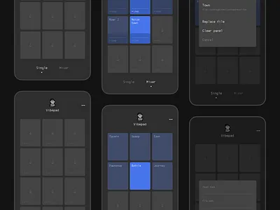 Vibepad app application black clean design effect gray minimal minimalism mobile music pad ui ux