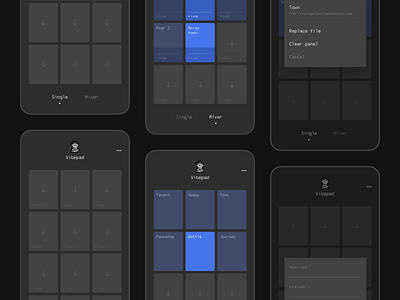 Vibepad app application black clean design effect gray minimal minimalism mobile music pad ui ux
