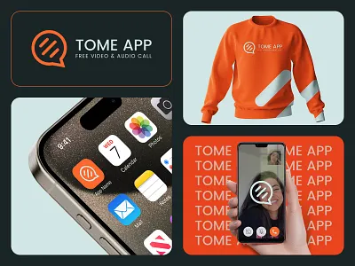 Tome App – Communication Logo for Video & Audio Calling app branding app logo audio calling app brand identity branding design chat app logo communication app creative logo dribbble shot icon design logo design logo mark messaging app logo minimal logo mobile app logo modern logo startup branding tech branding video calling app visual identity