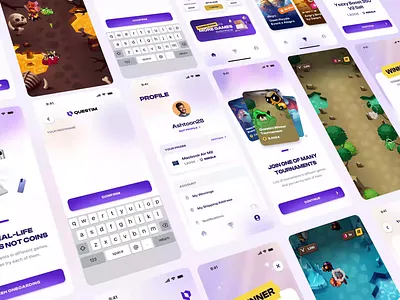 Questim Mobile App animation app design interface ios mobile app motion ui