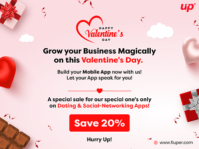 Valentine's Day Special Offer 3d animation app design app development branding design graphic design illustration logo mobile app motion graphics ui ux valentines day