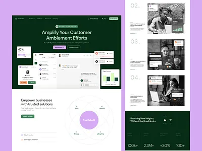 Startup - Landing Page Design calling app calling website corporate website design template landing page landing page design minimal premium product design saas landing page saas website snippet top agency true caller typography ui user experience web design website website design