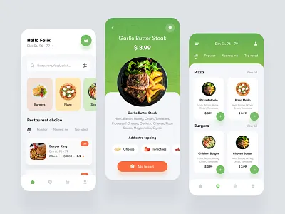 Food Delivery App app delivery food green interface ios mobile ui ux