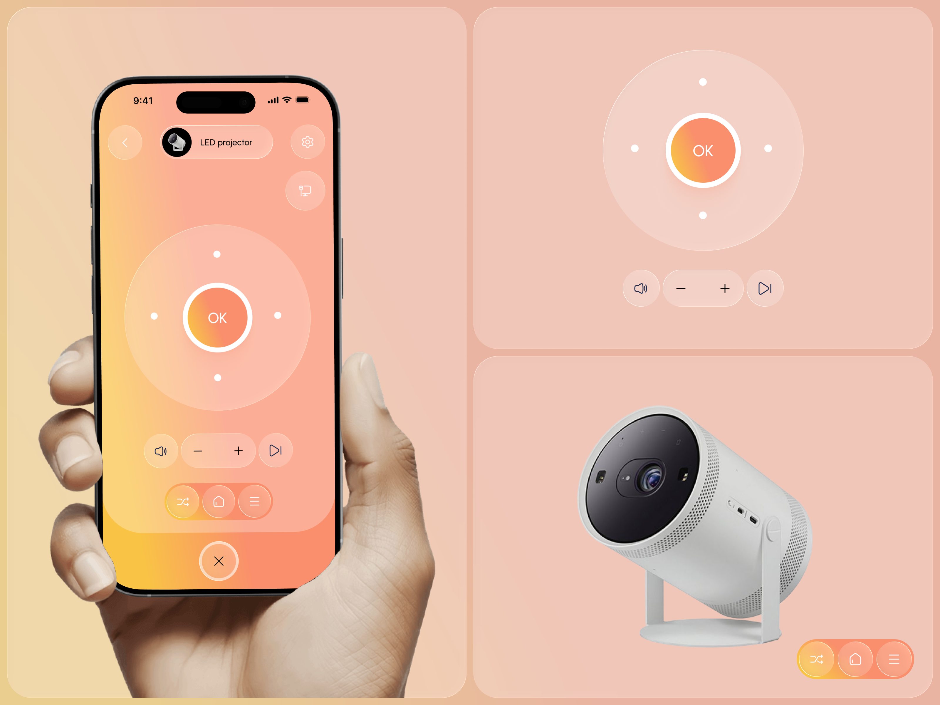Smart Portable Projector App Design app app design entertainment app ios iot app mobile app portable projector app projector projector app projector app design remote control smart smart device ui ui design ux
