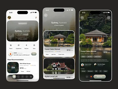 Arizon - Nature Local Stays Mobile App airbnb app application booking booking app homestay hotel ios local mobile nature stays travel ui ux