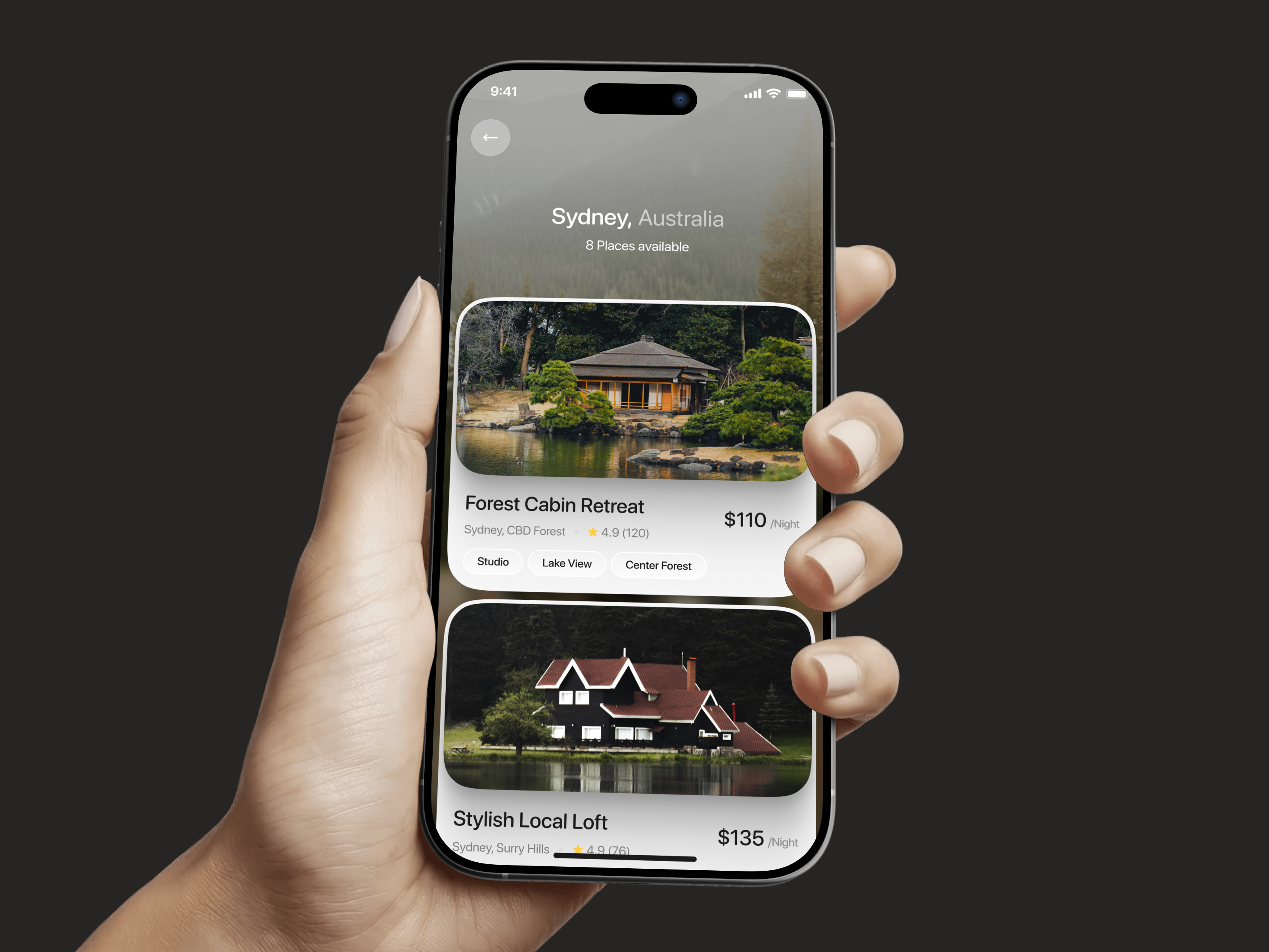 Example of One Screen Flow Mobile App Design 