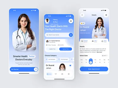 Health App | Doctor Appointment App Design ai app ai doctor app app app design application appointment booking app appointments app design doctor app doctor appointment booking app doctor booking app health care app health care app design ios medical app mobile app online booking app online doctor product design ui ux