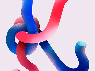 K — Knot Typeface Study / Day 11 Everyday_01579 3d artwork design graphic design illustration