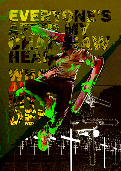 Chainsaw Man A3 Poster design graphic design illustration