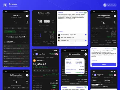 Crypsters: Trading Flow bitcoin crypsters crypto cryptocurrency dark design flow graph interface mobile modal platform pop over pop up sell trade trading ui