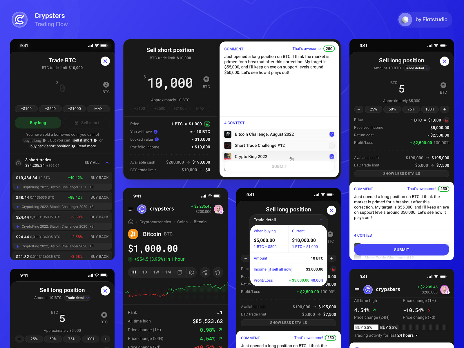 Crypsters: Trading Flow by Bohdan Kononets for Flatstudio on Dribbble