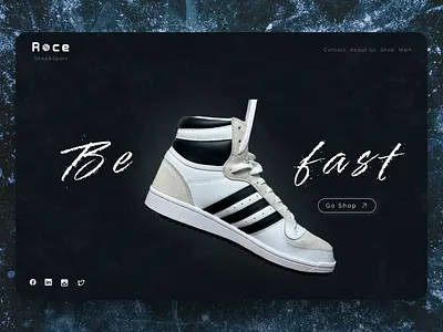 Race - online sport shoes shop graphic design hero shoes shop ui ux