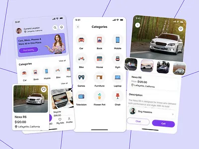 Marketplace Mobile App UI — Buy, Sell & Discover Nearby Items appdesign buyandsell classifieds designinspiration digitalproduct dribbble ecommerce figma interface iosapp localmarket marketplace mobileapp mobileui modernui productdesign startup uidesign userexperience uxdesign