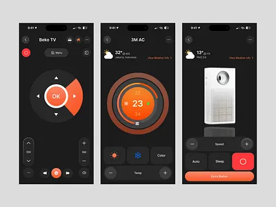 Smart Home - Remote Control App UI app app design control home home automation hometech mobile app remote remote app remote control remote control app smart app smart devices smart home smart home app smart home remote smart house technology ui design uiux