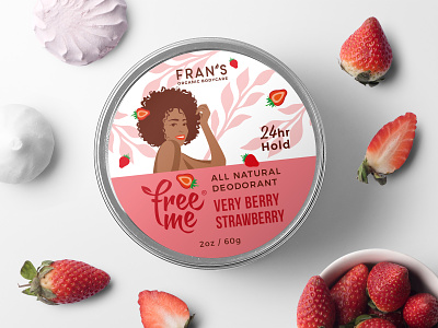 All natural deodorant - new flavor cosmetic deodorant drawing flavor girl graphic design illustration label natural organic special st valentine strawberry